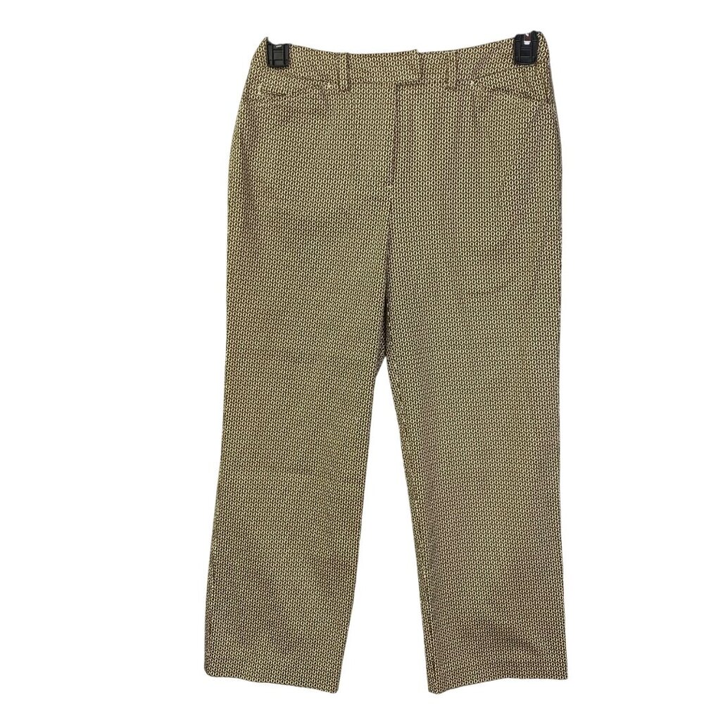 Talbots Stretch Print Cropped Straight Pants Size 4‎ NWT
